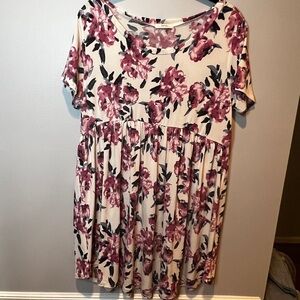 JODIFL Floral Dress in Pink and Cream